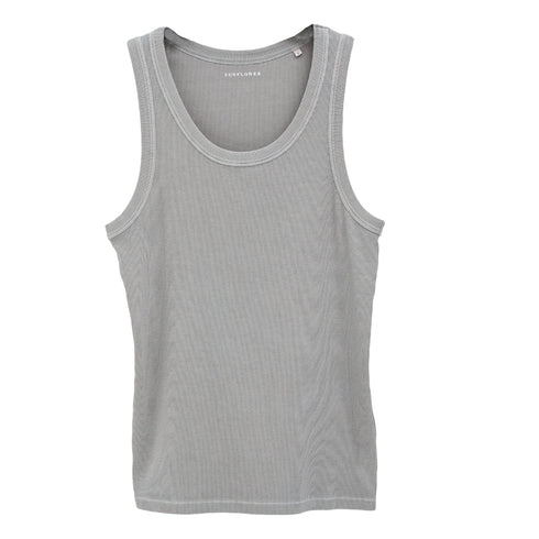 Hello Sunflower Rib Tank Top Grey 2049 5714982105909 Front Degli Uberti